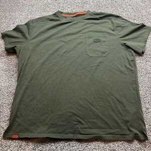 Brunt Pocket T Shirt Mens XL Olive Short Sleeve Cotton Blend Workwear Casual